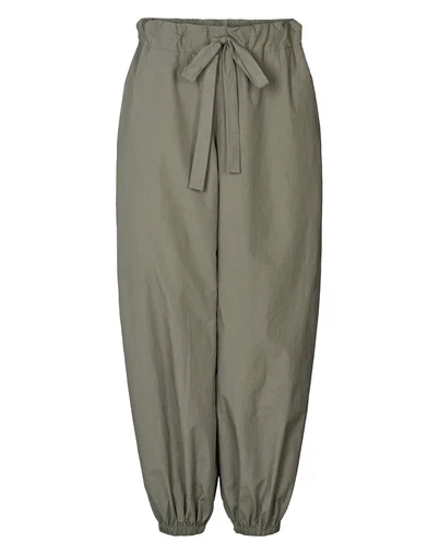 Rabens Saloner - Inridi Poplin Gathered Bukser - Asphalt 